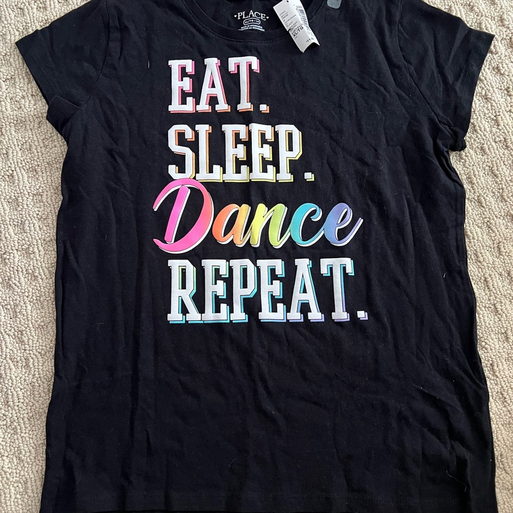 The Children's Place Black Tee with Multicolor Text